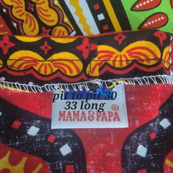 Mama & Papa Dashiki V-Neck Top - Picture 5 of 6